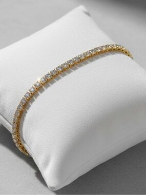 925 Silver, 11.7CTW Moissanite Tennis Bracelet